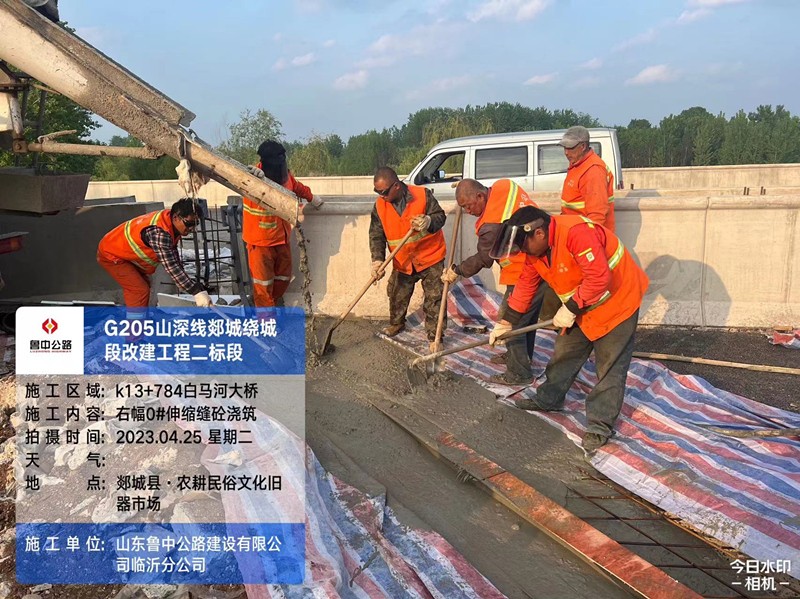 全面突擊，郯城G205項(xiàng)目白馬河大橋伸縮縫施工順利完成